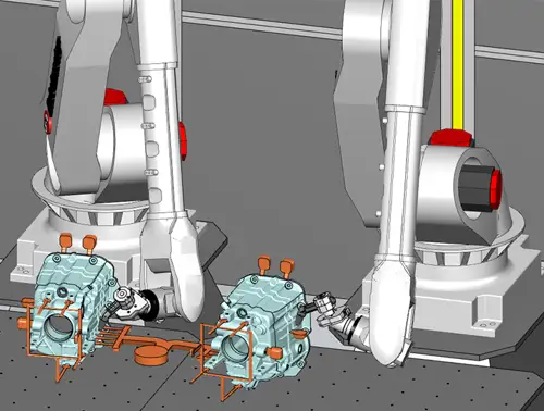 Sequential robots working together