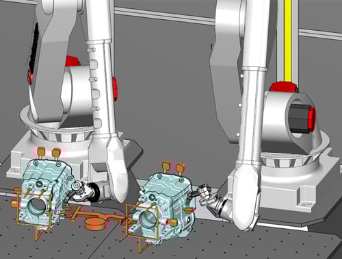 Sequential robots working together